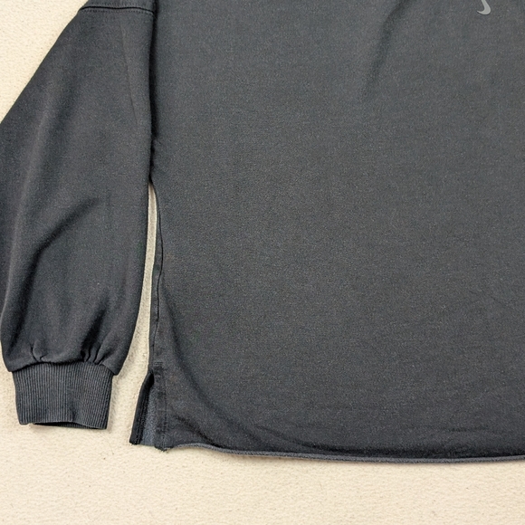 Nike Yoga Luxe Fleece V-Neck Cropped Sweatshirt Black Size XS - Picture 9 of 15